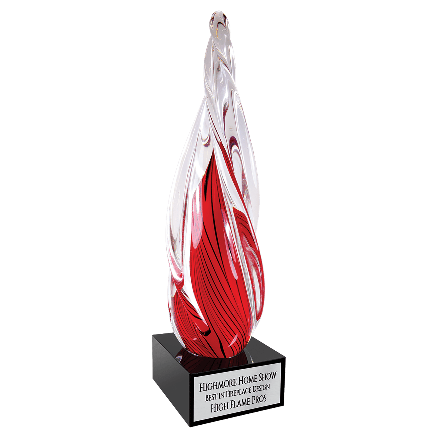 Red Twisted Spire with Black Base - 12"