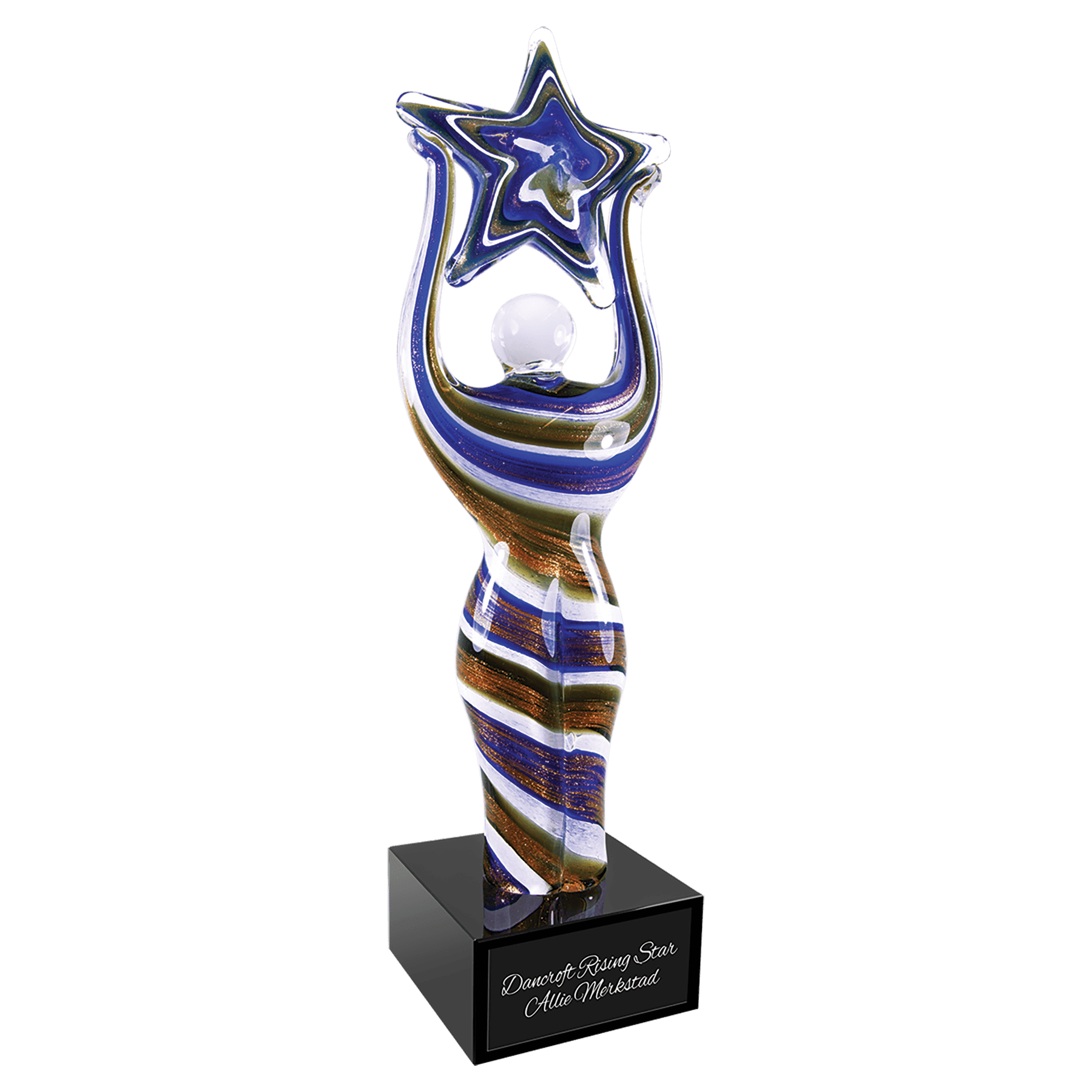 Glass Figure with Star and Black Base - 12"
