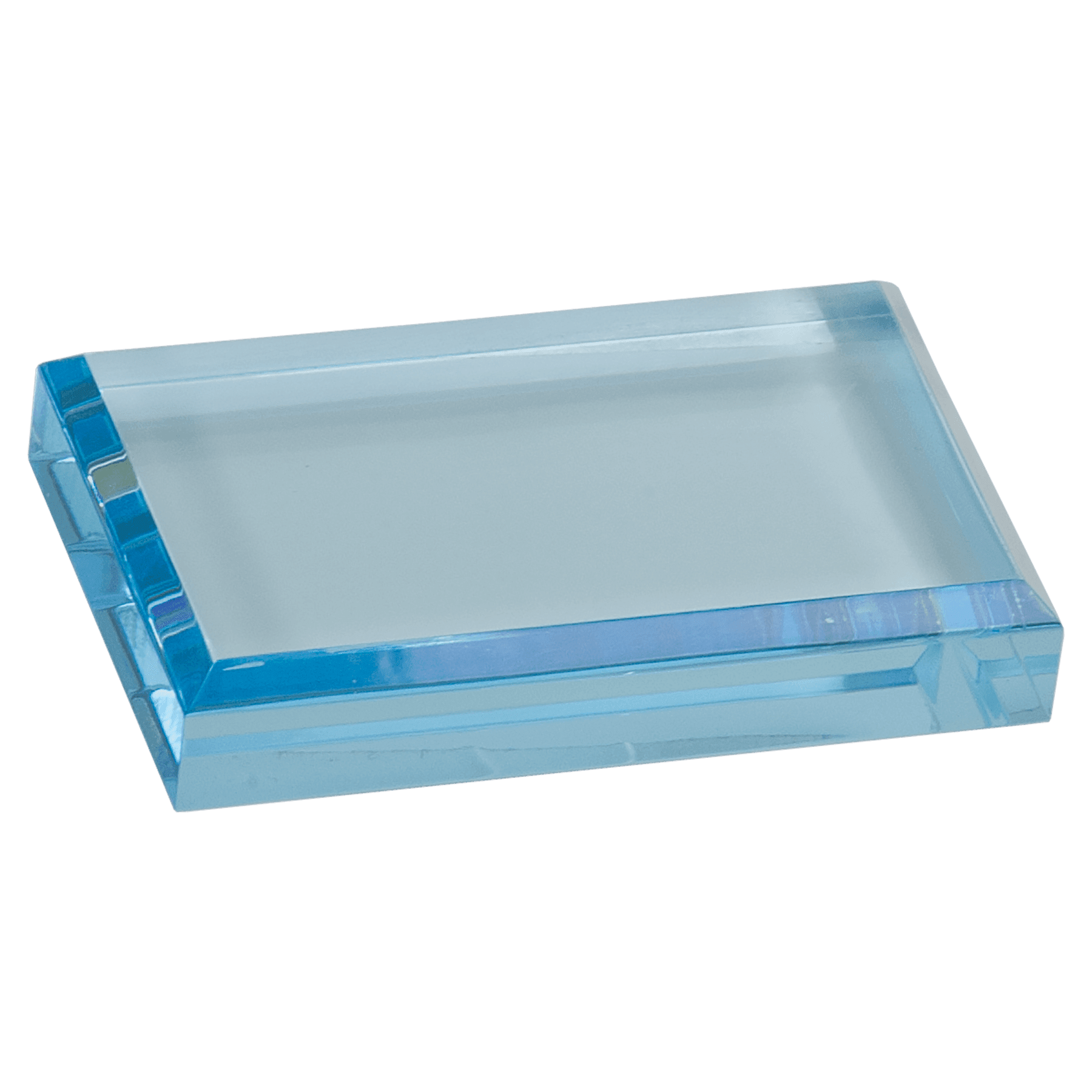 Blue Acrylic Paperweight - 4" x 2 1/2"