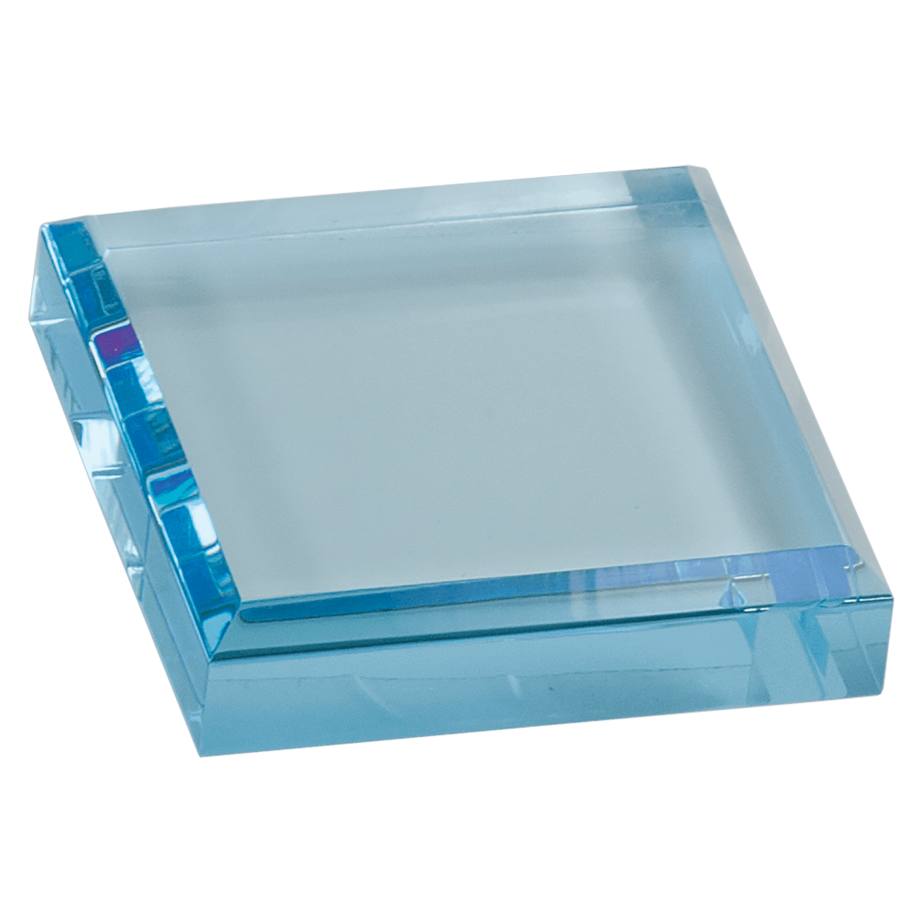 Blue Acrylic Paperweight - 3" x 3"
