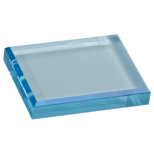4 1/2" x 3 1/2" Blue Acrylic Paperweight