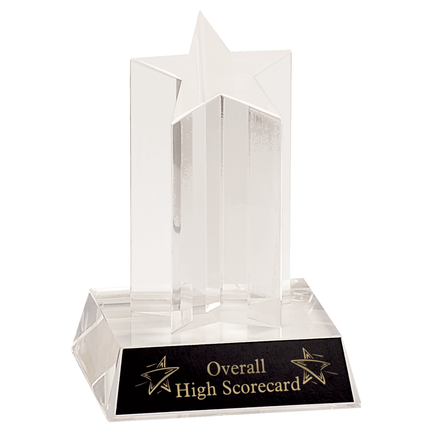Clear Single Star Column Acrylic with Clear Base - 5"