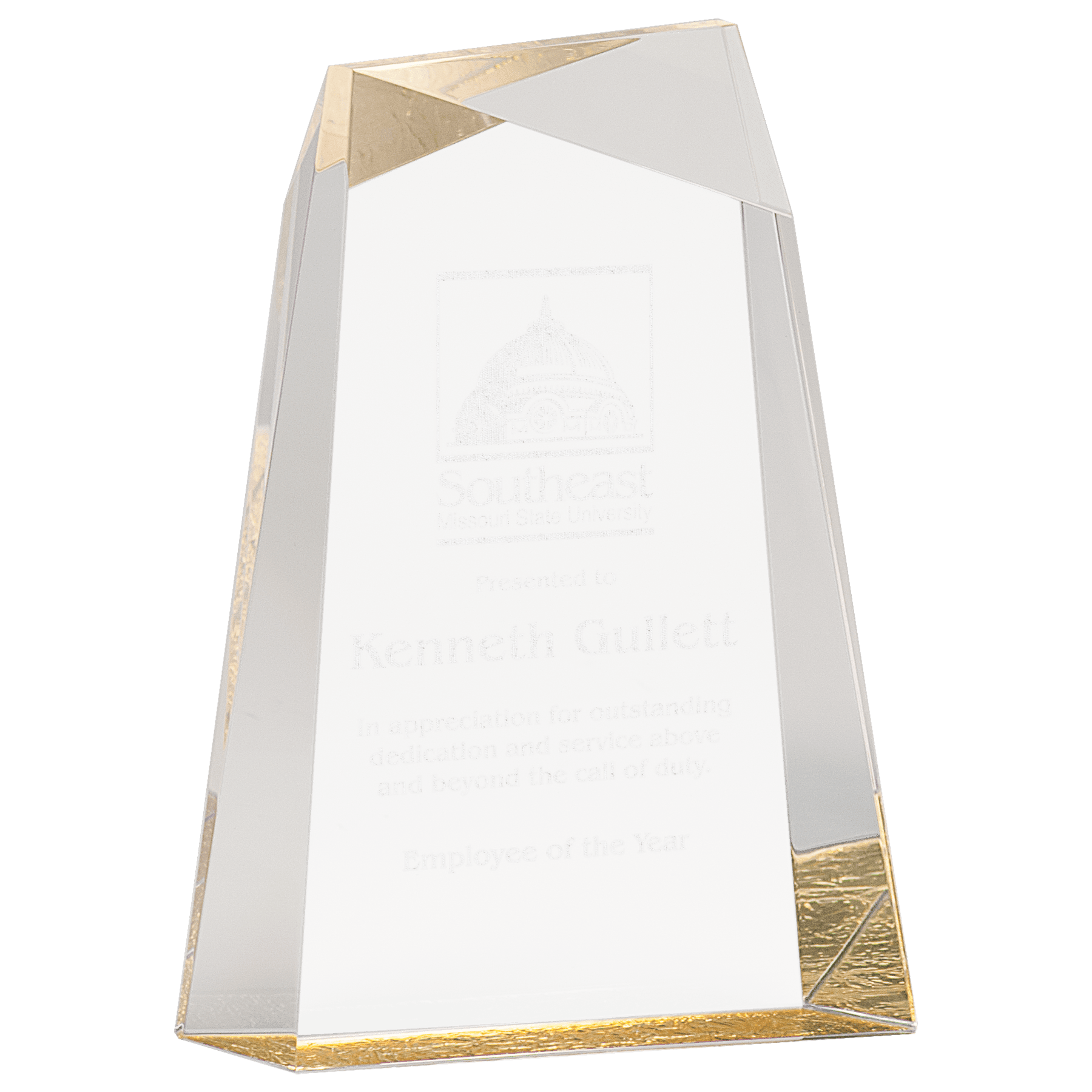 Gold Facet Wedge Acrylic - 7"