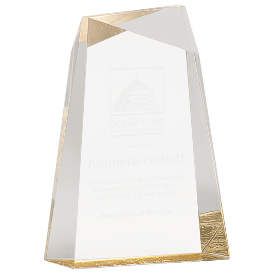 Gold Facet Wedge Acrylic - 7"