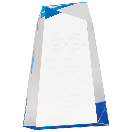 Blue Facet Wedge Acrylic - 8"