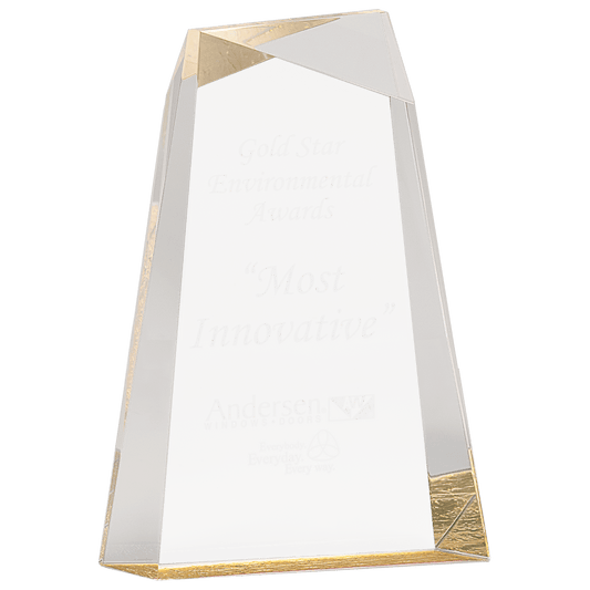 Gold Facet Wedge Acrylic - 8"
