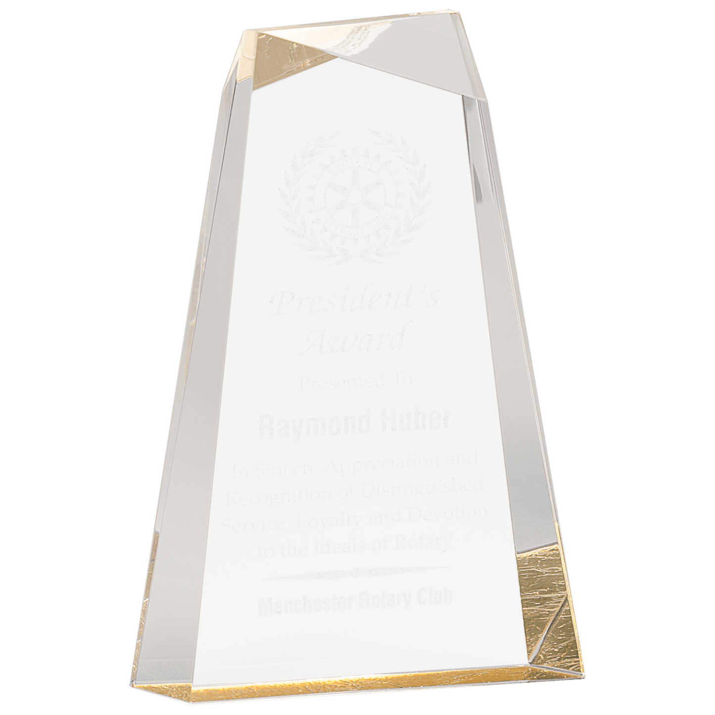 Gold Facet Wedge Acrylic - 9"