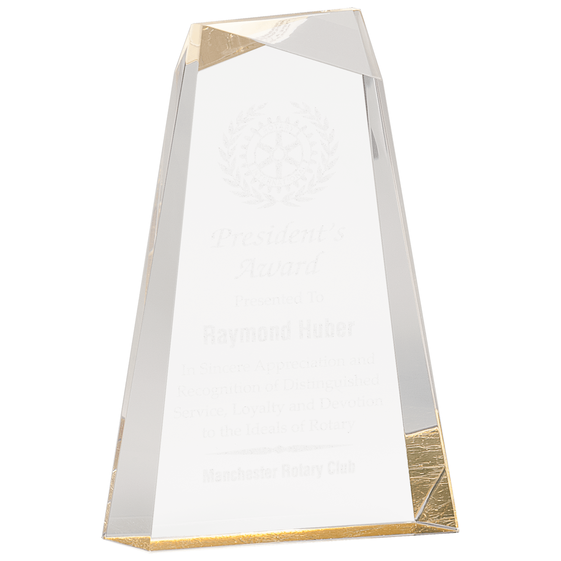 Gold Facet Wedge Acrylic - 9"