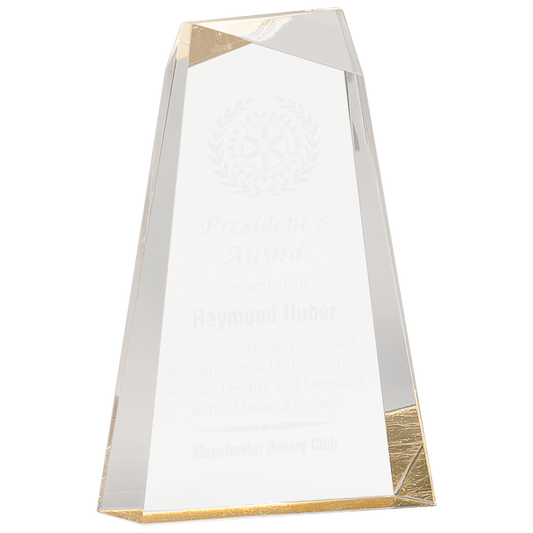 Gold Facet Wedge Acrylic - 9"