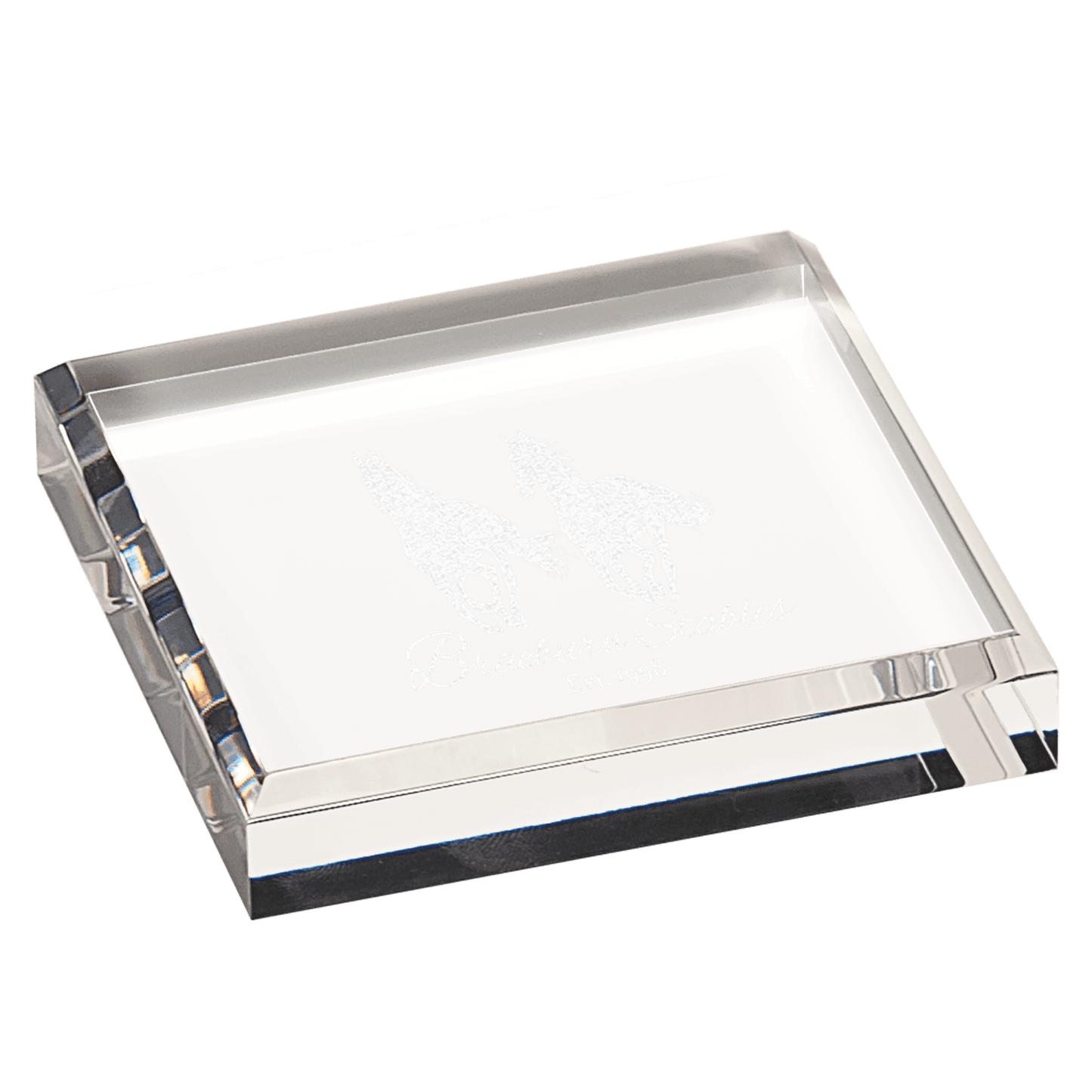 Clear Acrylic Paperweight - 3 3/4" x 3 3/4"