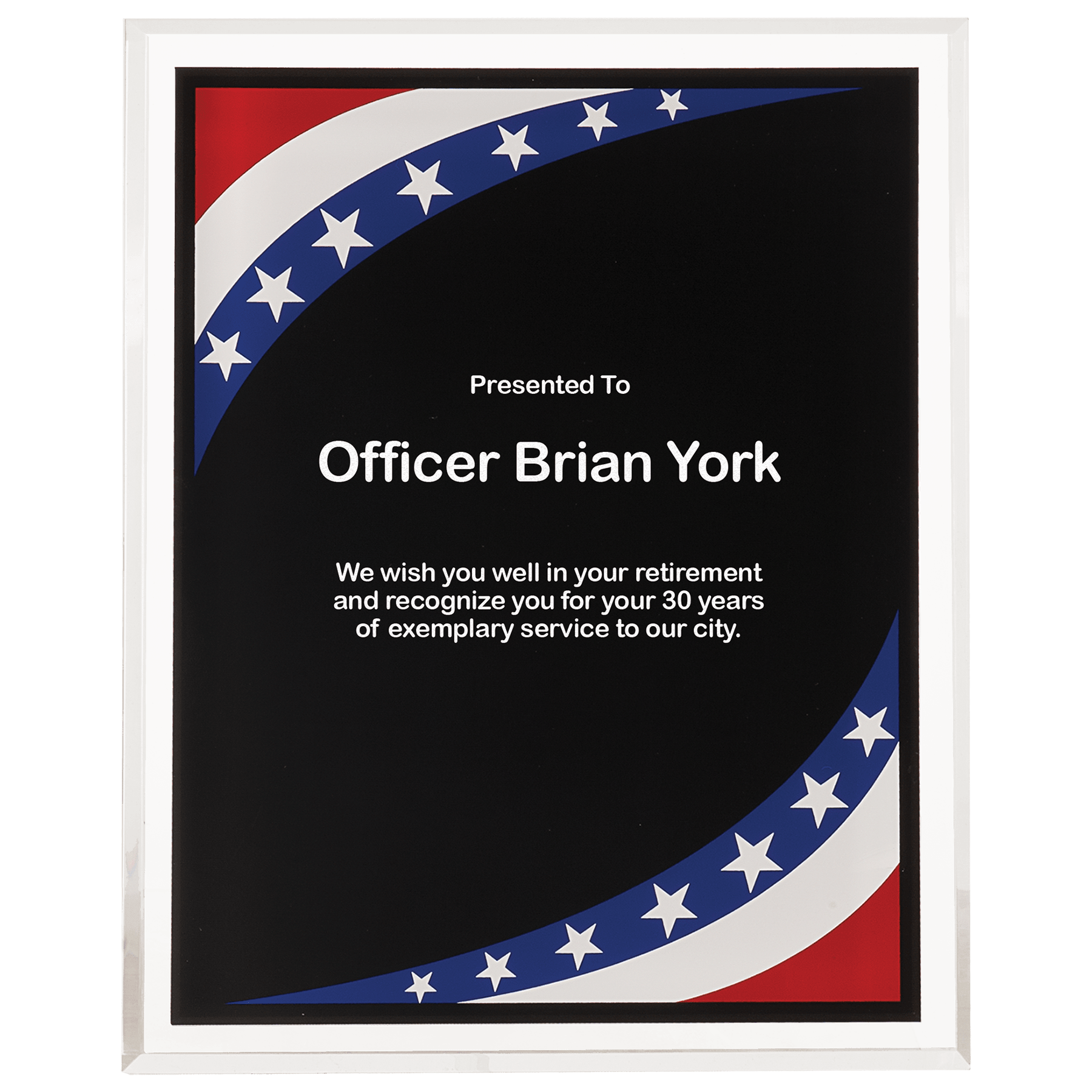 Stars & Stripes Border Clear-Plaq Acrylic - 9" x 11"