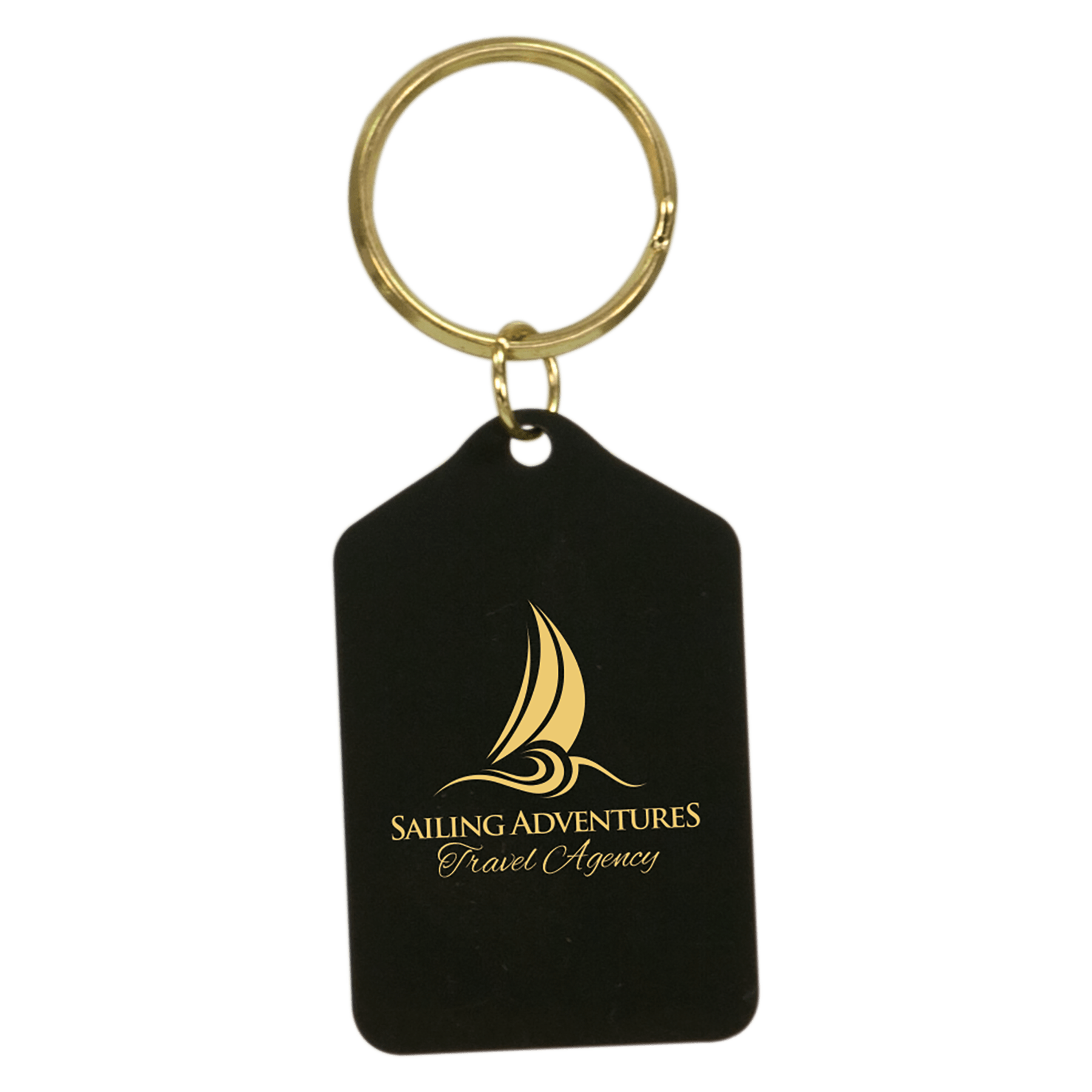 Black Tablet Brass Keychain - 1 1/2" x 2 1/2"