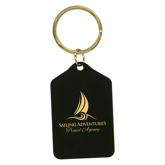 Black Tablet Brass Keychain - 1 1/2" x 2 1/2"