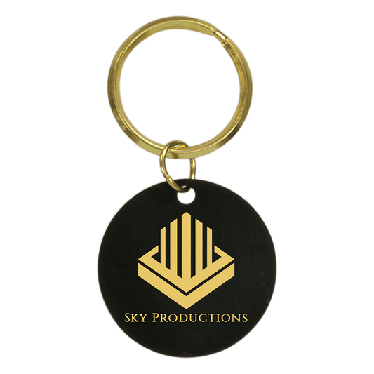 Black Blank Circle Keychain - 1 1/2"