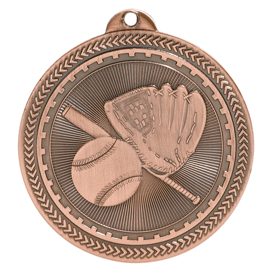 2" Antique Bronze Baseball/Softball Laserable BriteLazer Medal