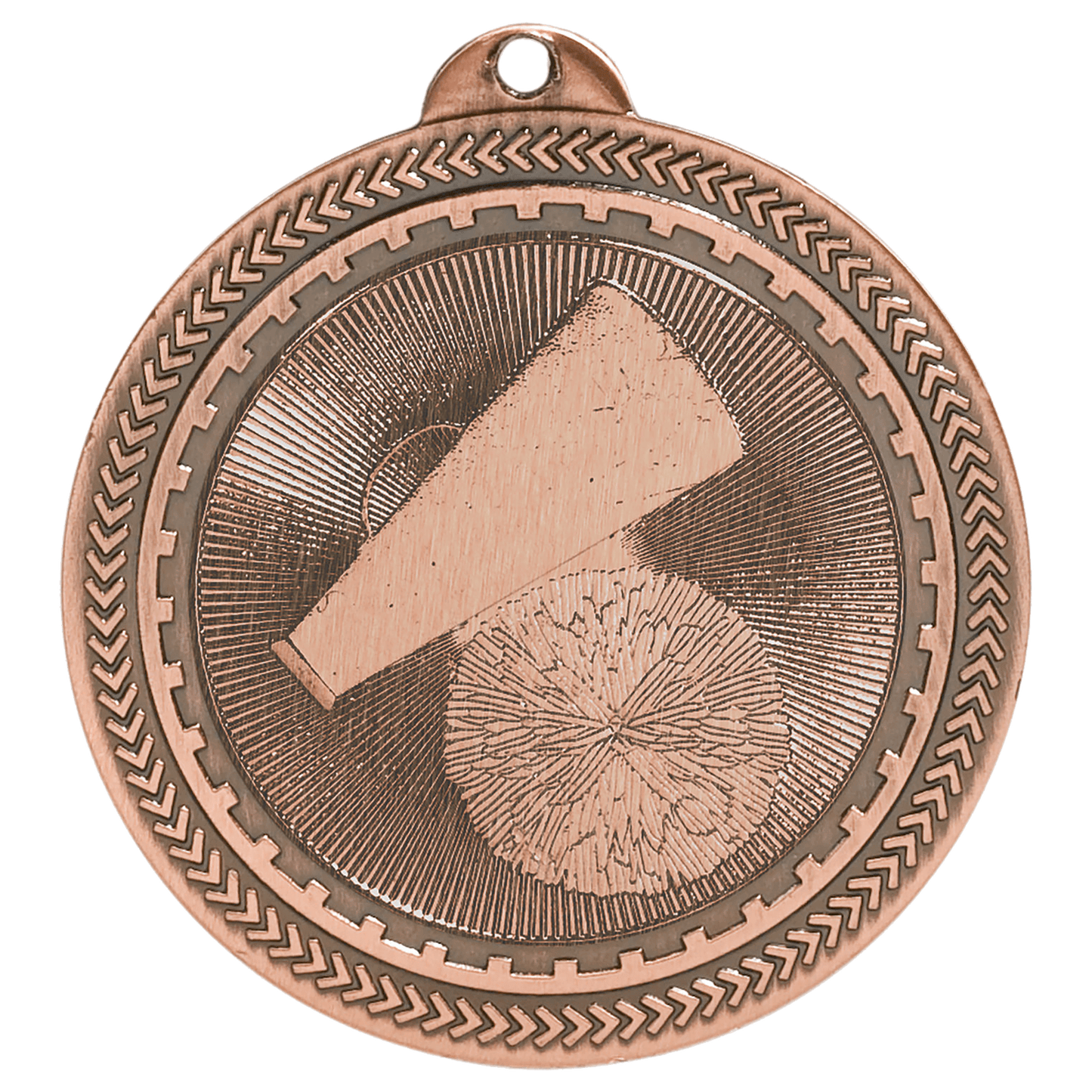 Antique Bronze Cheer Engravable BriteLazer Medal - 2"