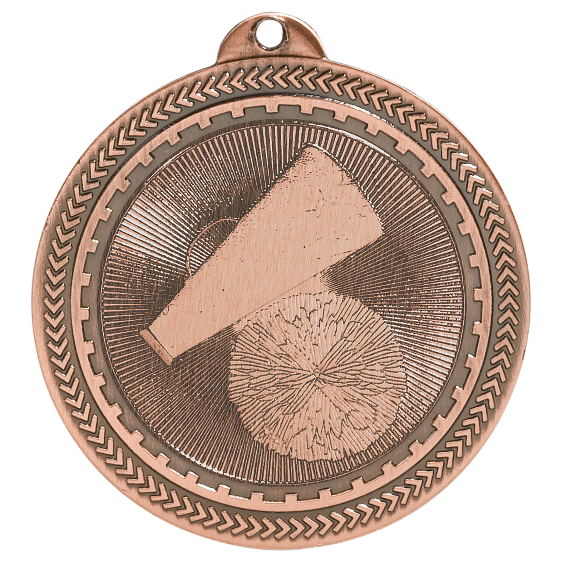 Antique Bronze Cheer Engravable BriteLazer Medal - 2"