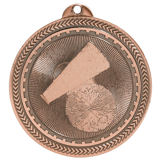 Antique Bronze Cheer Engravable BriteLazer Medal - 2"