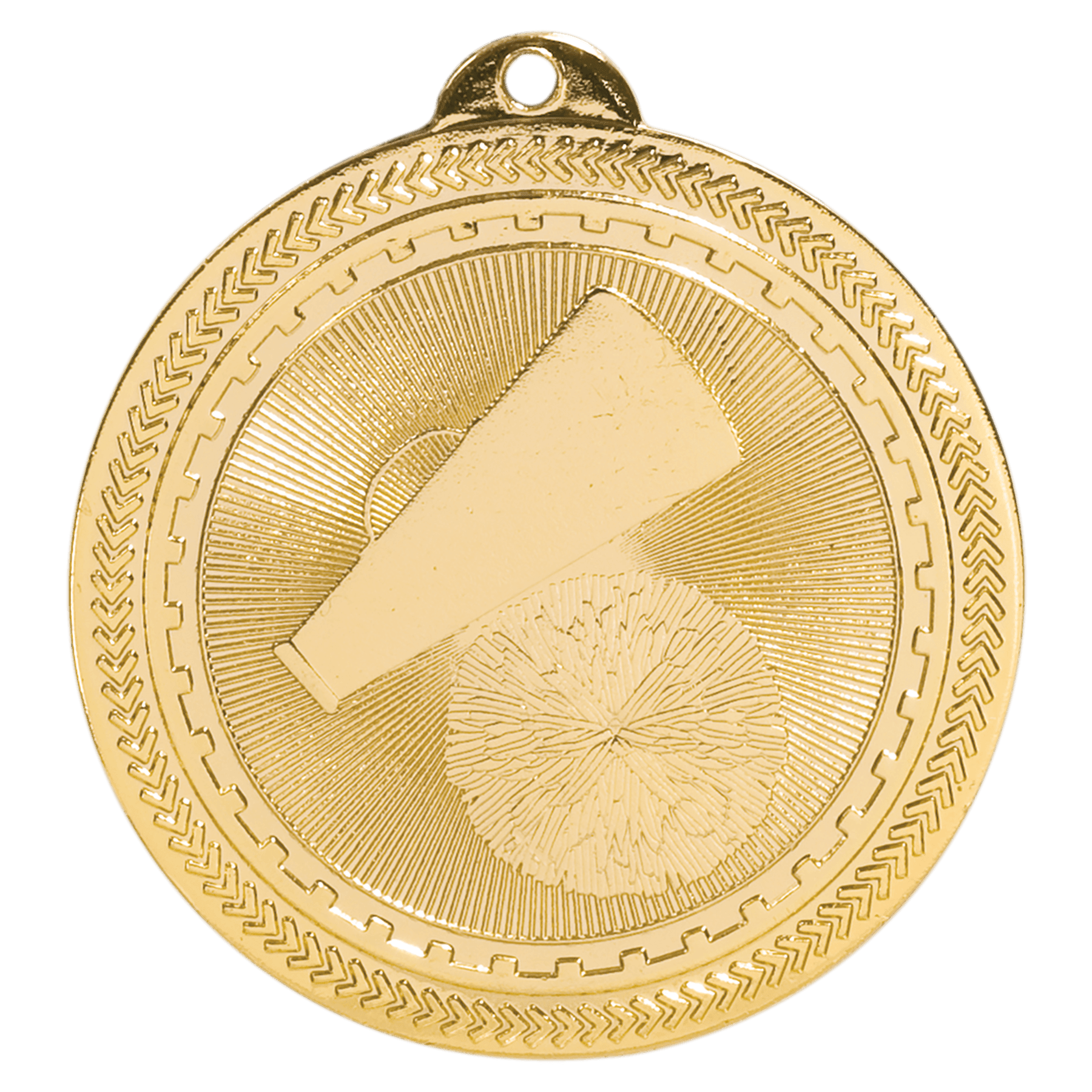 Bright Gold Cheer Engravable BriteLazer Medal - 2"