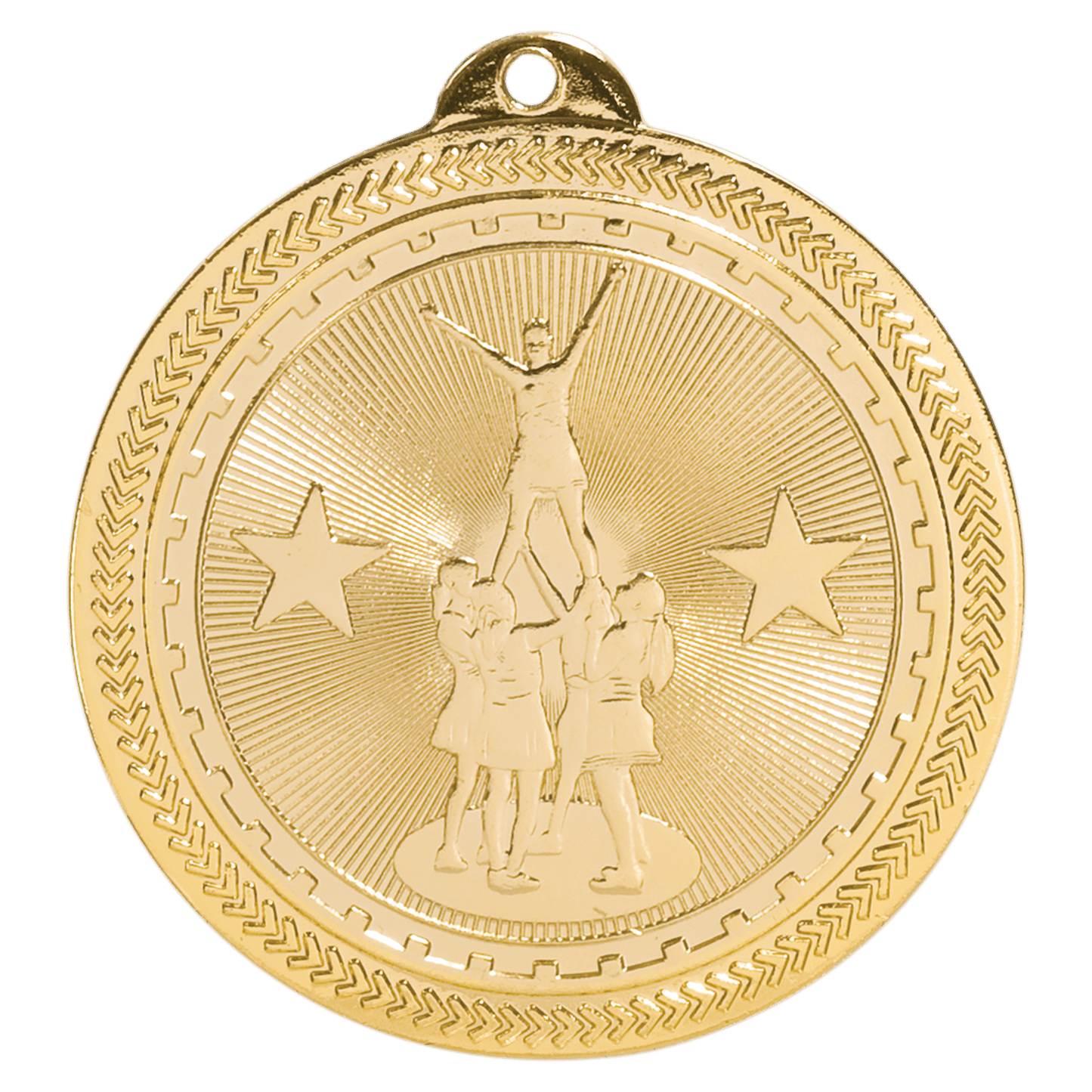 Bright Gold Competitive Cheer Engravable BriteLazer Medal - 2"