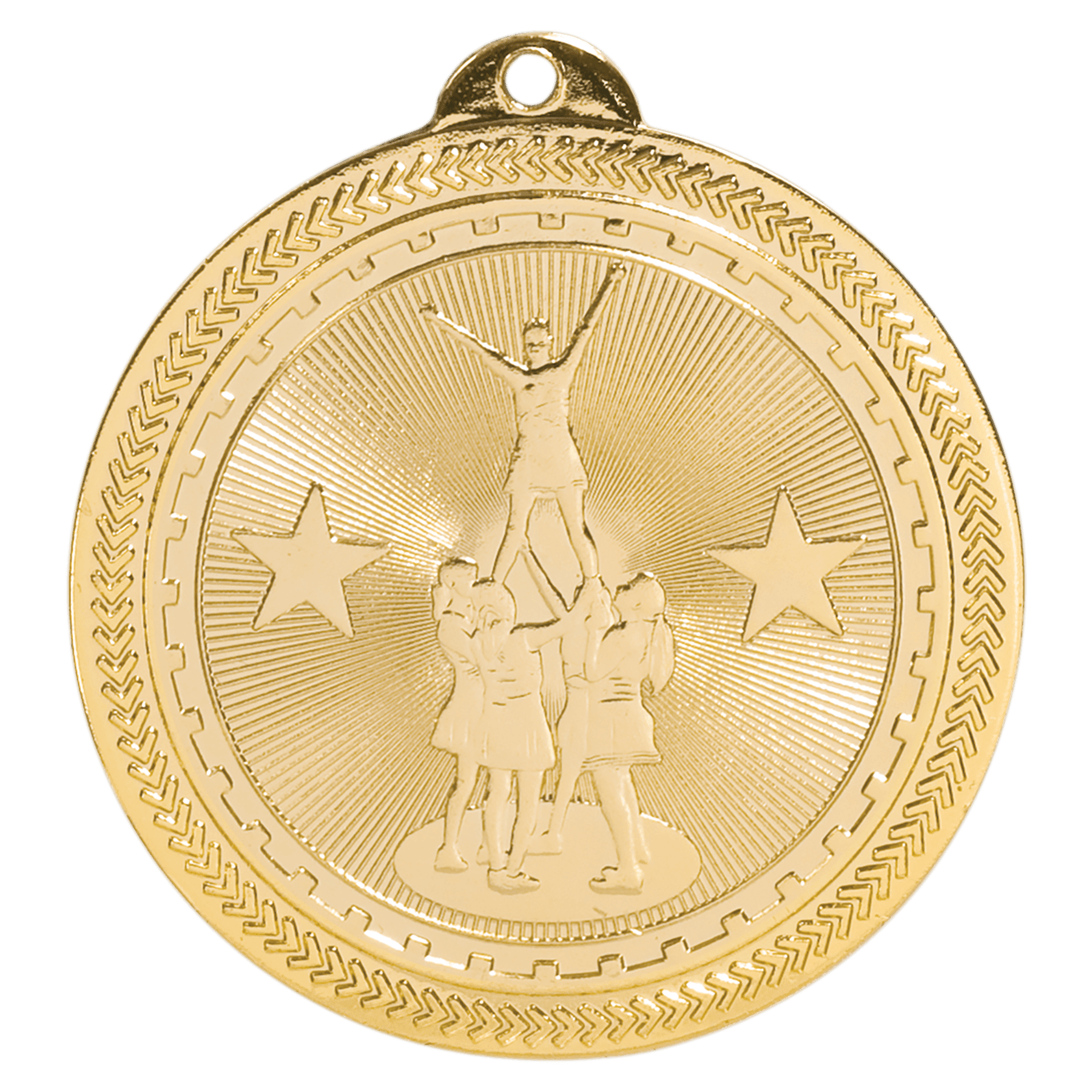 Bright Gold Competitive Cheer Engravable BriteLazer Medal - 2"