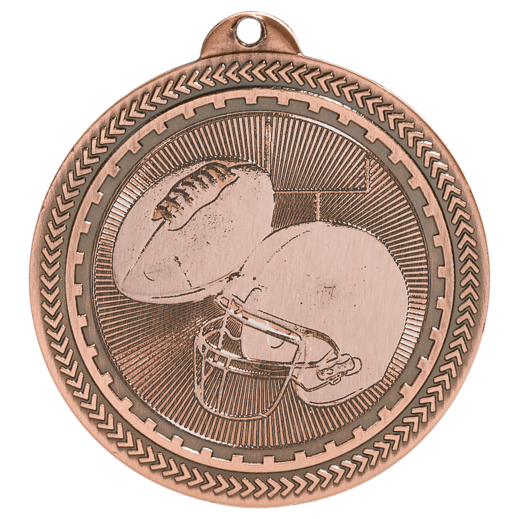 Antique Bronze Football Engravable BriteLazer Medal - 2"
