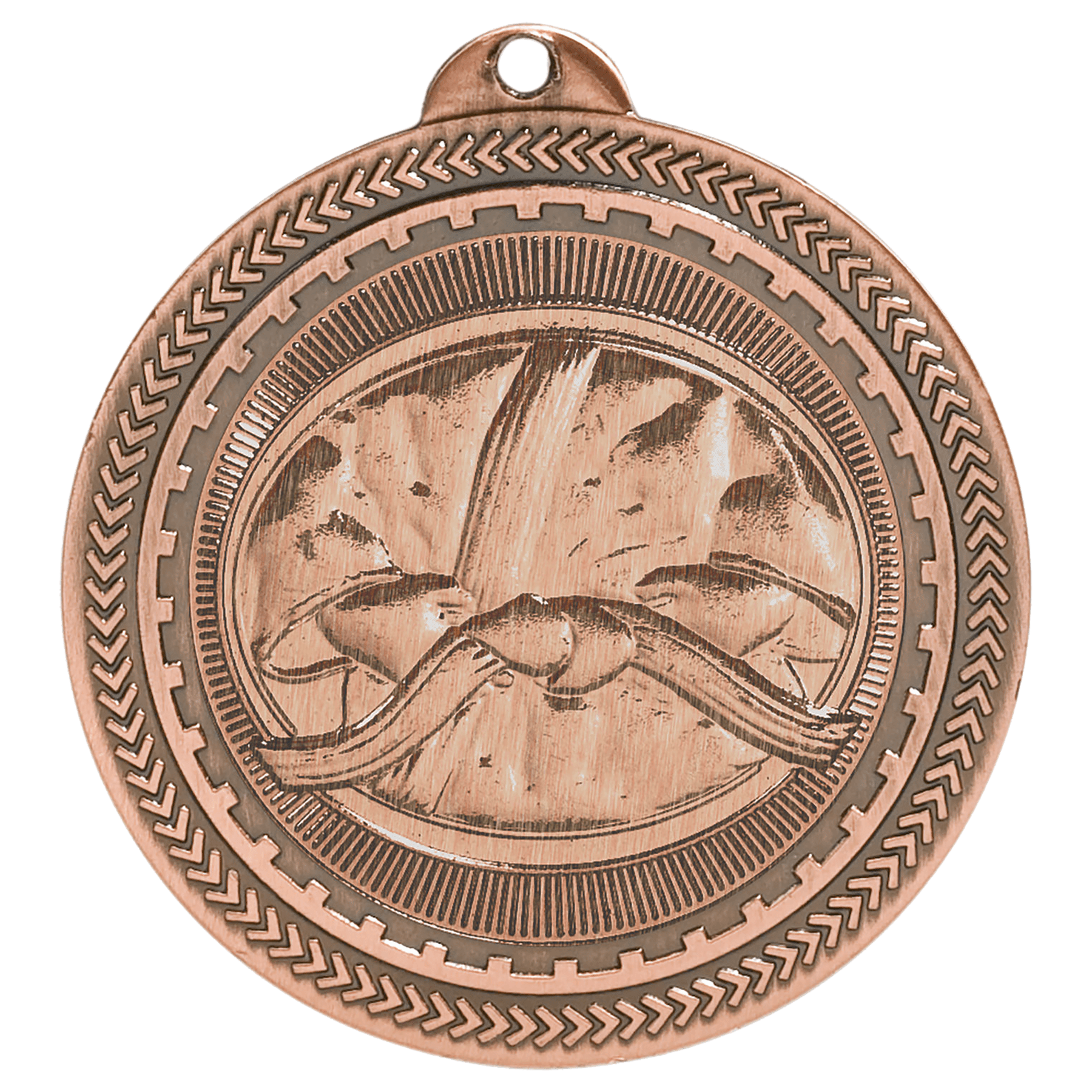 Antique Bronze Martial Arts Engravable BriteLazer Medal - 2"