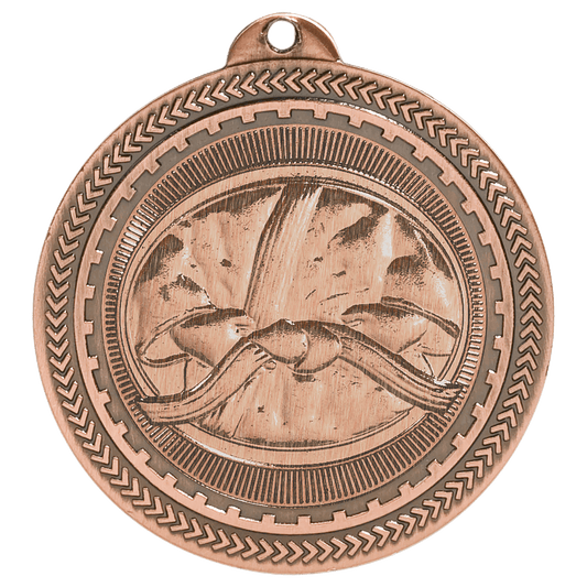 Antique Bronze Martial Arts Engravable BriteLazer Medal - 2"