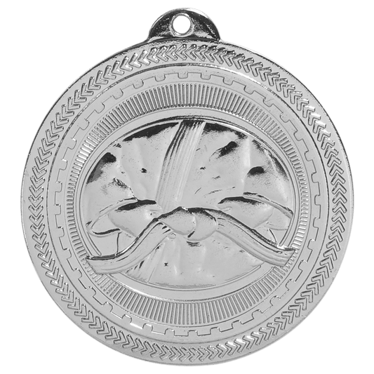 Bright Silver Martial Arts Engravable BriteLazer Medal - 2"