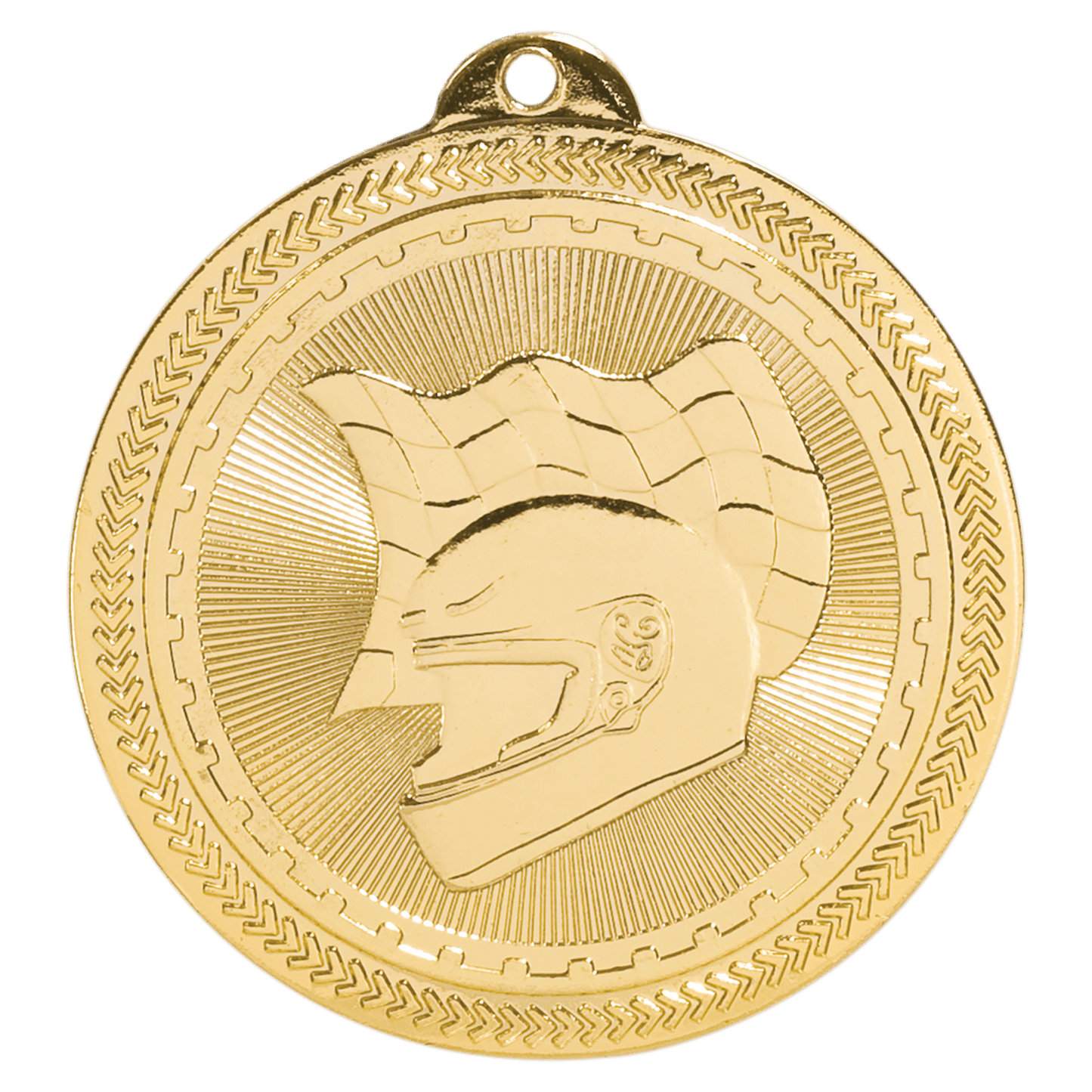 Bright Gold Racing Engravable BriteLazer Medal - 2"