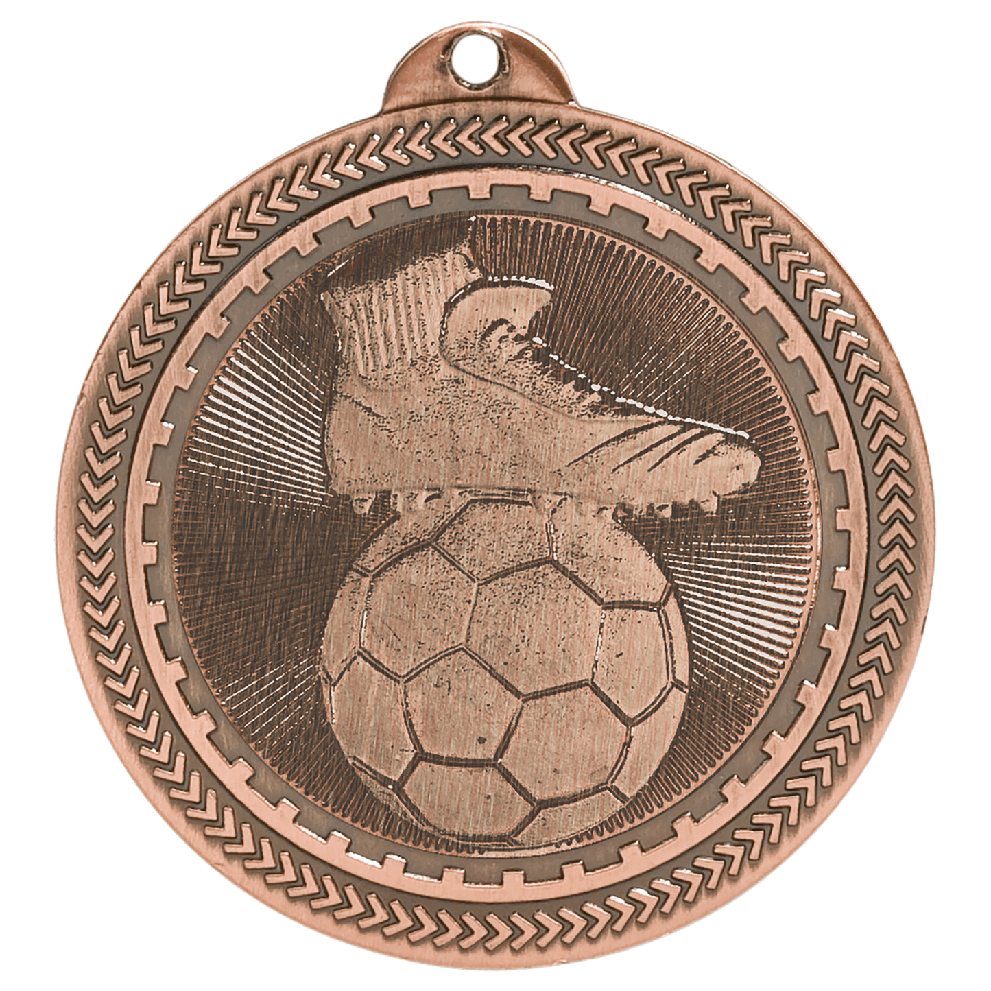 Antique Bronze Soccer Engravable BriteLazer Medal - 2"