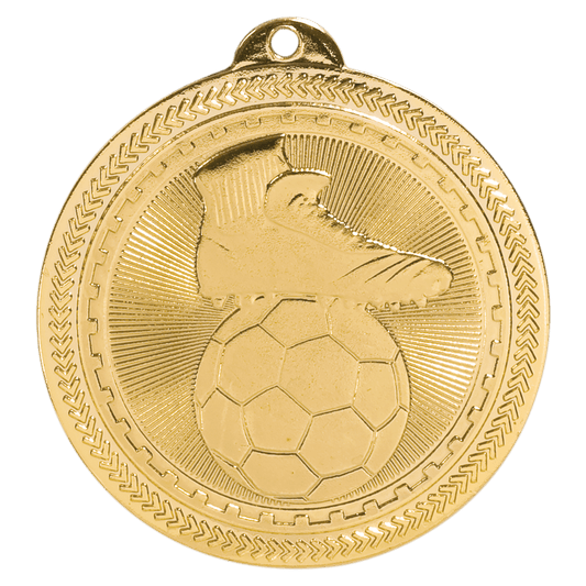 Bright Gold Soccer Engravable BriteLazer Medal - 2"
