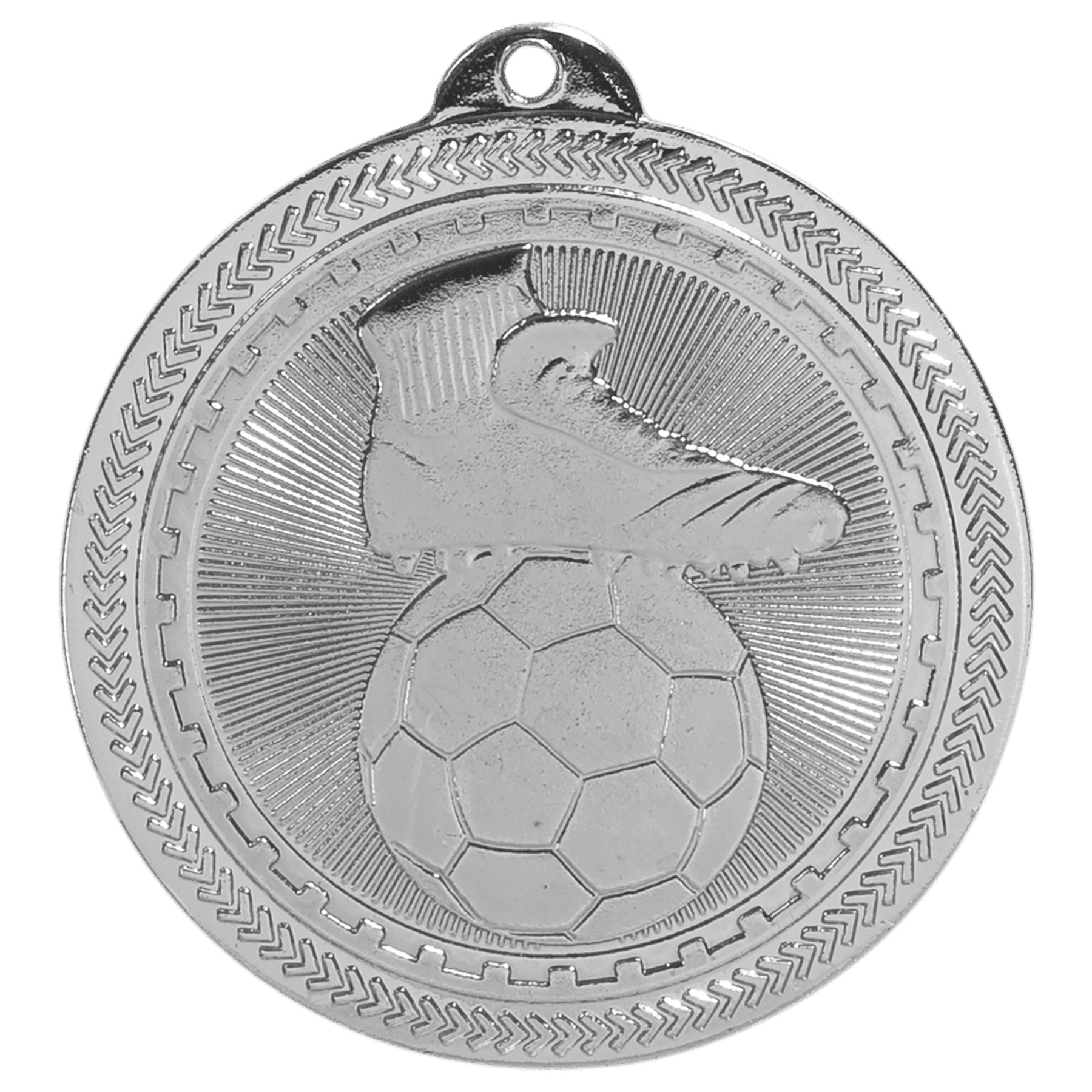 Bright Silver Soccer Engravable BriteLazer Medal - 2"