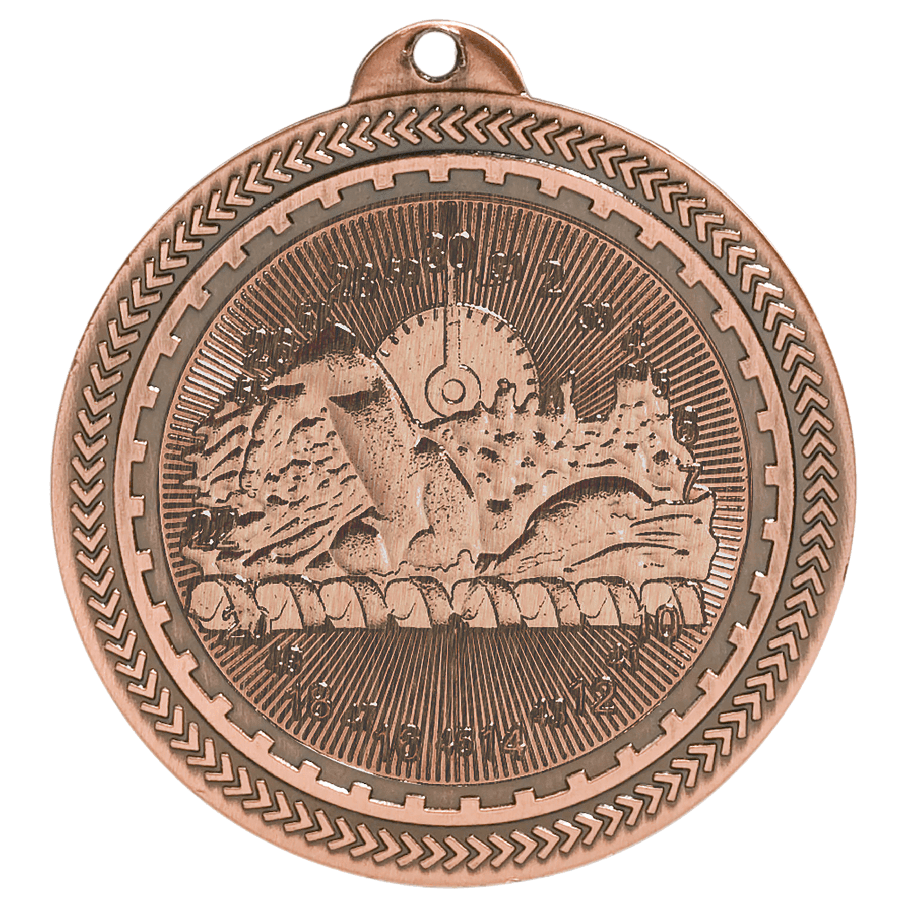 2" Antique Bronze Swimming Laserable BriteLazer Medal