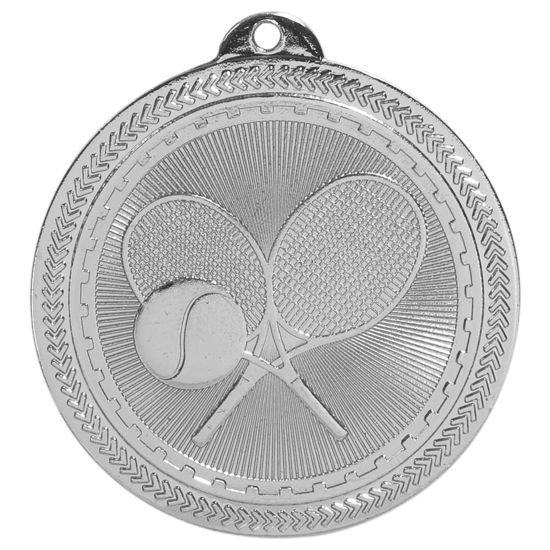 Bright Silver Tennis Engravable BriteLazer Medal - 2"