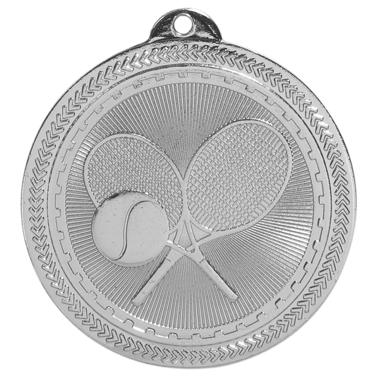 Bright Silver Tennis Engravable BriteLazer Medal - 2"