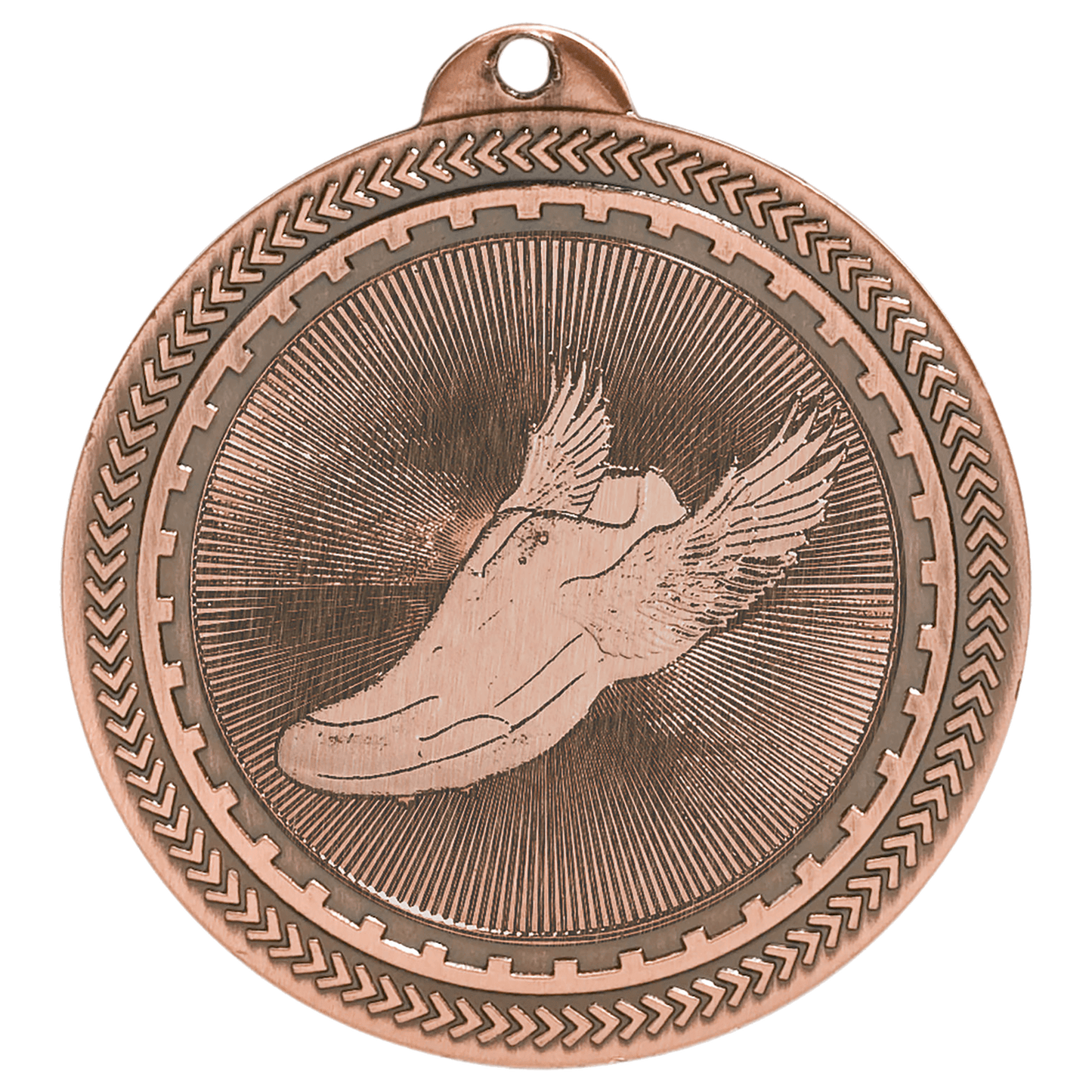 2" Antique Bronze Track Laserable BriteLazer Medal