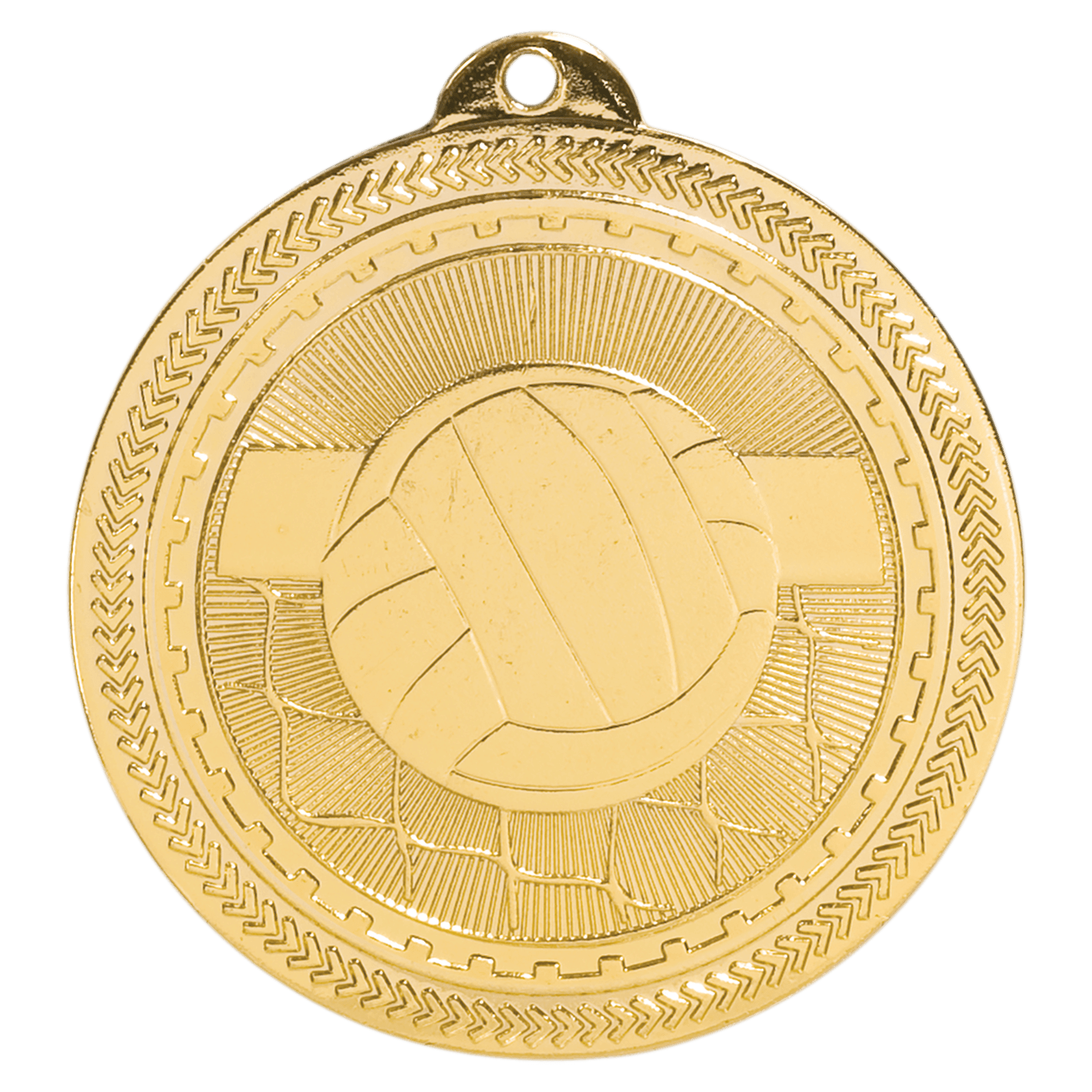 Bright Gold Volleyball Engravable BriteLazer Medal - 2"
