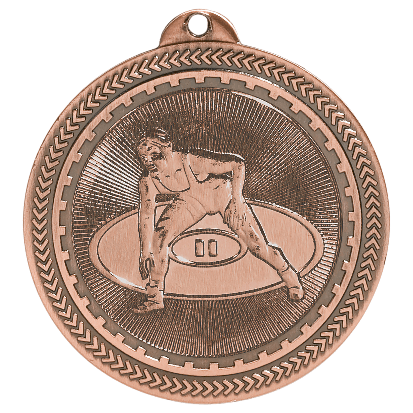 2" Antique Bronze Wrestling Laserable BriteLazer Medal