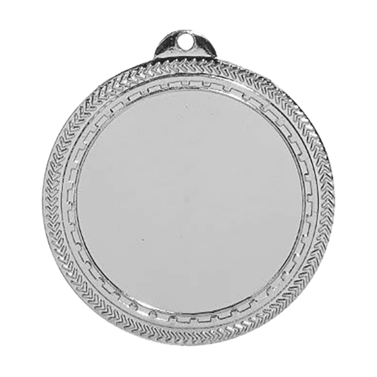 Bright Silver 2" Insert Holder Engravable BriteLazer Medal - 2 3/4"
