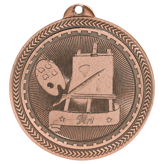 Antique Bronze Art Engravable BriteLazer Medal - 2"