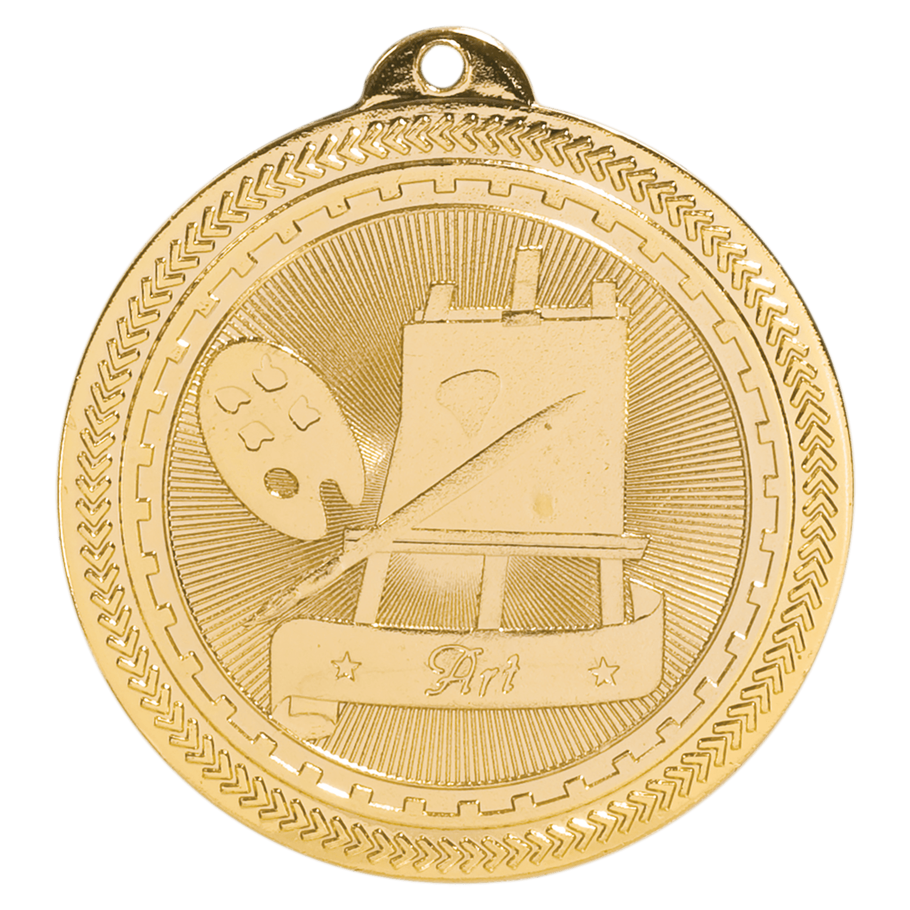Bright Gold Art Engravable BriteLazer Medal - 2"