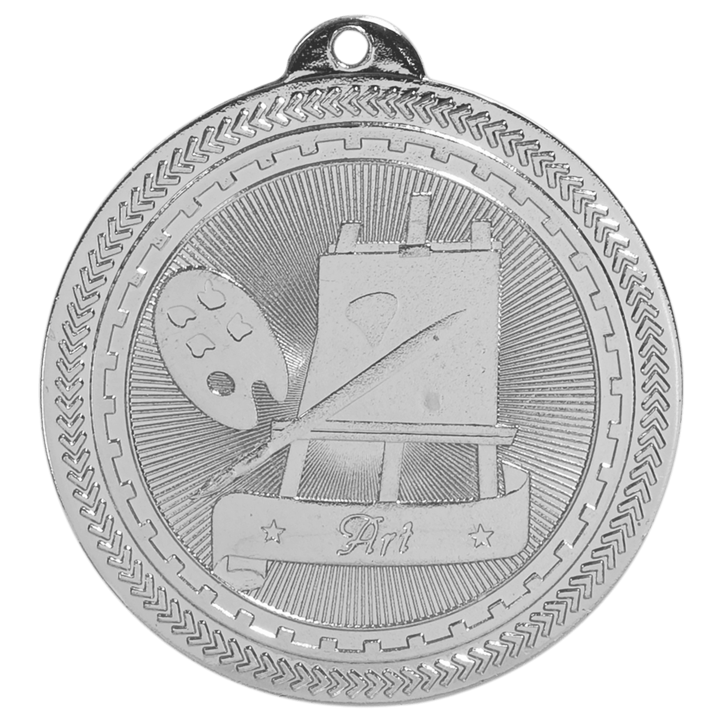 Bright Silver Art Engravable BriteLazer Medal - 2"