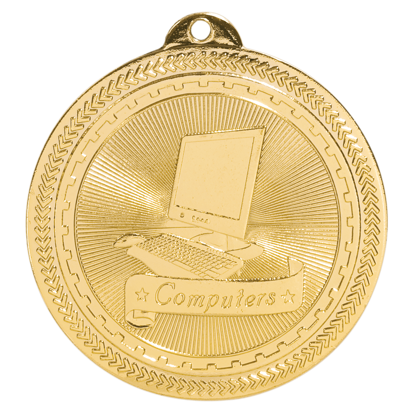 Bright Gold Computers Engravable BriteLazer Medal - 2"