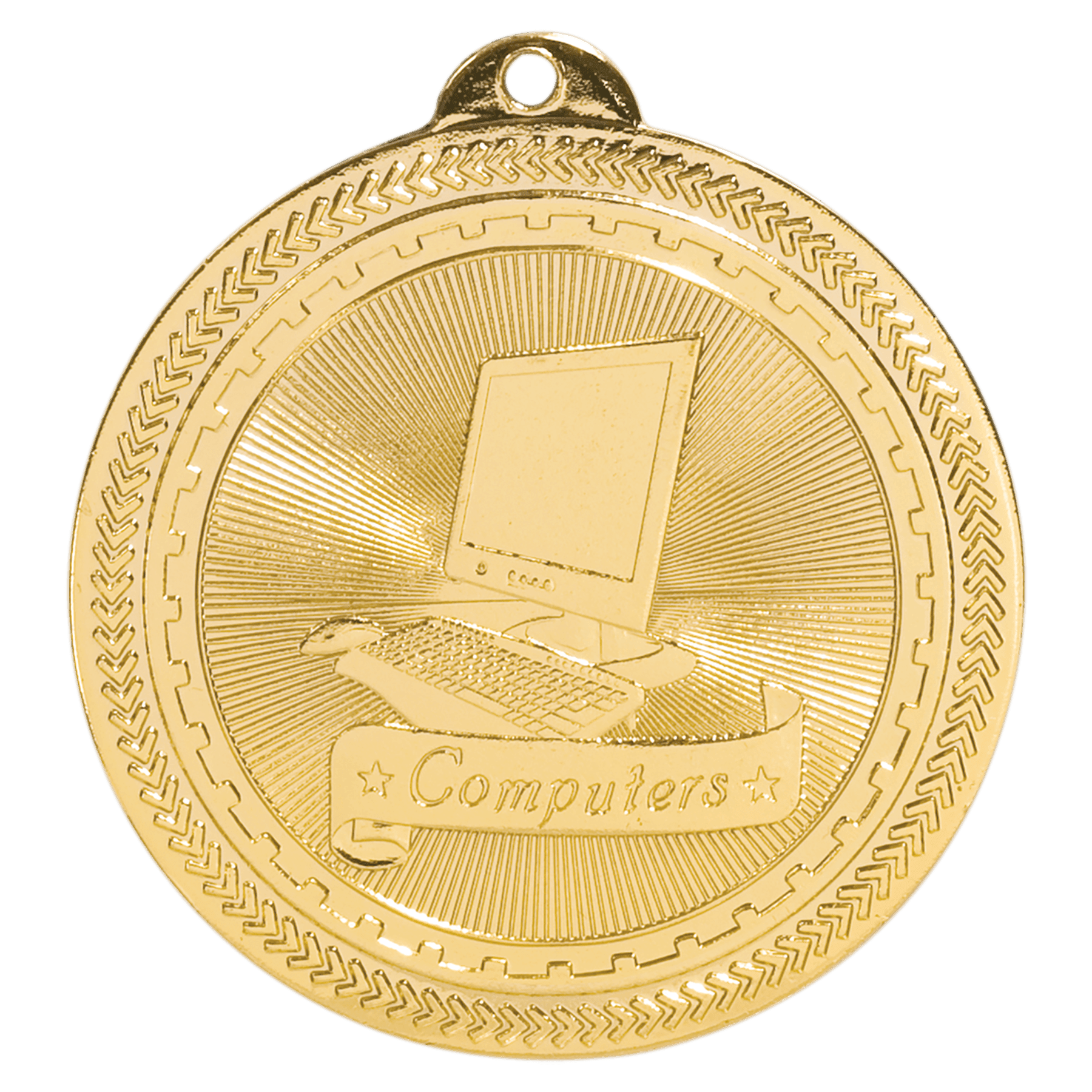 Bright Gold Computers Engravable BriteLazer Medal - 2"
