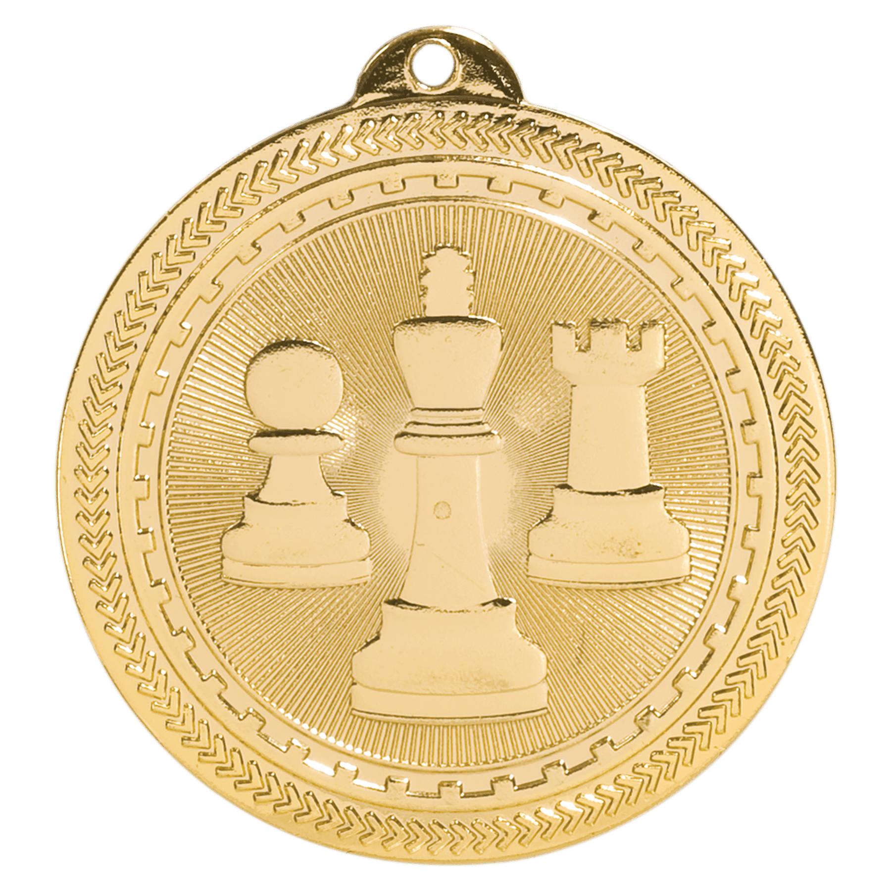 Bright Gold Chess Engravable BriteLazer Medal - 2"