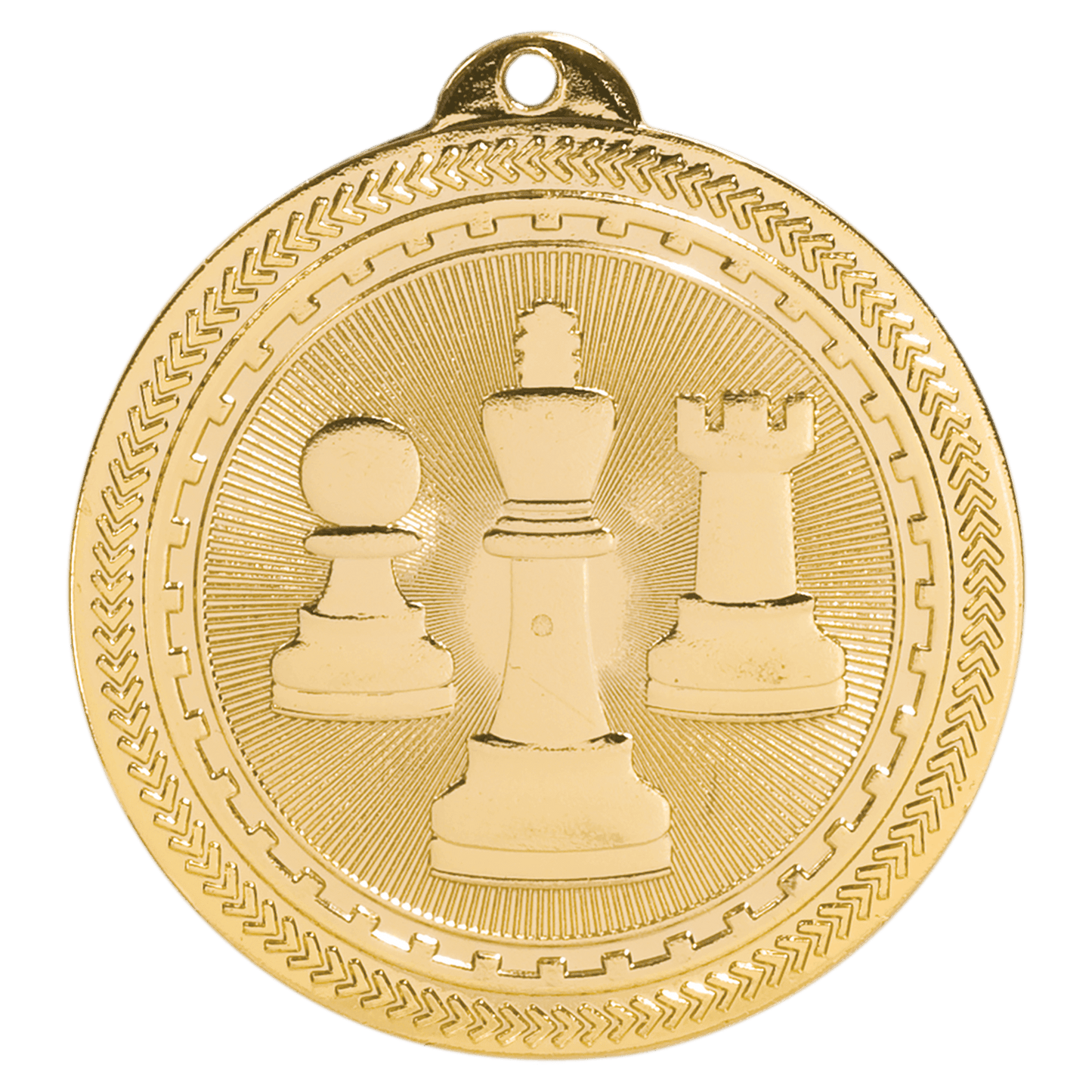 2" Bright Gold Chess Laserable BriteLazer Medal