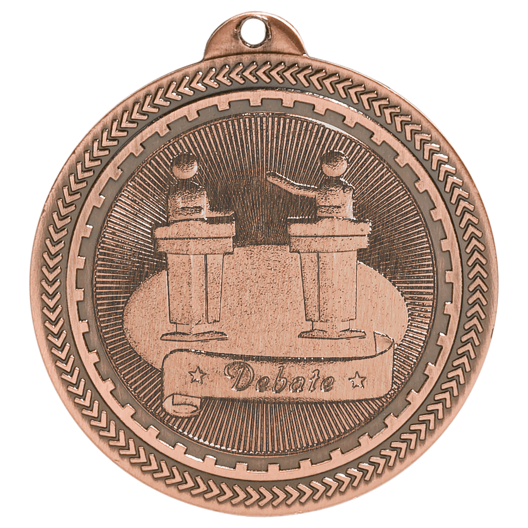 2" Antique Bronze Debate Laserable BriteLazer Medal