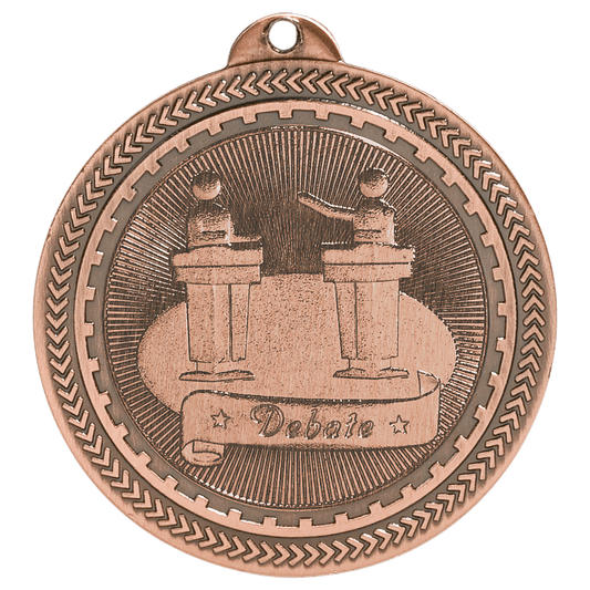 2" Antique Bronze Debate Laserable BriteLazer Medal