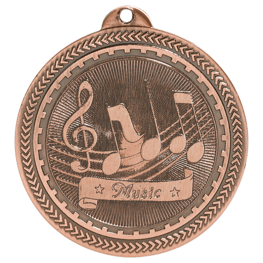 2" Antique Bronze Music Laserable BriteLazer Medal